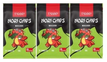 Tidori Nori Chips Wasabi Flavour 5G, Pack Of 3